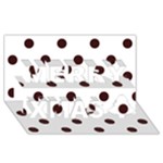 Polka Dots - Dark Sienna Brown on White Merry Xmas 3D Greeting Card (8x4)