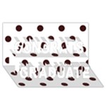 Polka Dots - Dark Sienna Brown on White Congrats Graduate 3D Greeting Card (8x4)