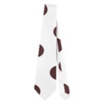 Polka Dots - Dark Sienna Brown on White Necktie (Two Side)
