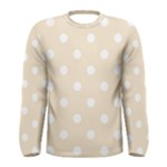 Polka Dots - White on Champagne Orange Men s Long Sleeve T-shirt