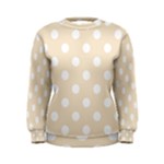 Polka Dots - White on Champagne Orange Women s Sweatshirt