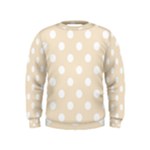 Polka Dots - White on Champagne Orange Kid s Sweatshirt