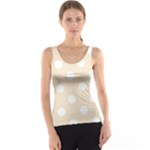 Polka Dots - White on Champagne Orange Tank Top