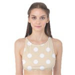 Polka Dots - White on Champagne Orange Tank Bikini Top