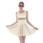 Polka Dots - White on Champagne Orange Skater Dress