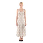 Polka Dots - White on Champagne Orange Full Print Maxi Dress