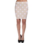 Polka Dots - White on Champagne Orange Bodycon Skirt