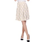 Polka Dots - White on Champagne Orange A-Line Skirt