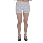 Polka Dots - White on Champagne Orange Skinny Shorts