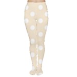 Polka Dots - White on Champagne Orange Women s Tights
