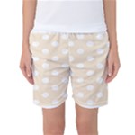 Polka Dots - White on Champagne Orange Women s Basketball Shorts