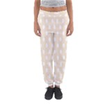 Polka Dots - White on Champagne Orange Women s Jogger Sweatpants