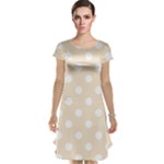 Polka Dots - White on Champagne Orange Cap Sleeve Nightdress