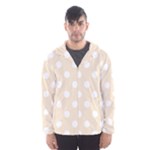 Polka Dots - White on Champagne Orange Hooded Wind Breaker (Men)