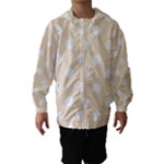 Polka Dots - White on Champagne Orange Hooded Wind Breaker (Kids)