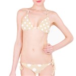 Polka Dots - White on Champagne Orange Bikini Set