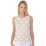 Polka Dots - White on Champagne Orange Women s Basketball Tank Top