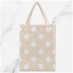 Polka Dots - White on Champagne Orange Classic Tote Bag
