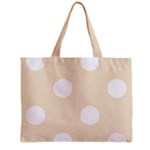 Polka Dots - White on Champagne Orange Zipper Mini Tote Bag