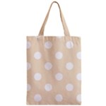 Polka Dots - White on Champagne Orange Zipper Classic Tote Bag