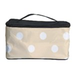 Polka Dots - White on Champagne Orange Cosmetic Storage Case
