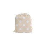 Polka Dots - White on Champagne Orange Drawstring Pouch (XS)