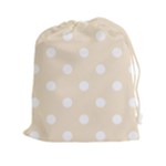 Polka Dots - White on Champagne Orange Drawstring Pouch (XXl)