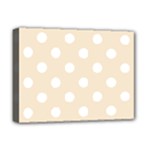 Polka Dots - White on Champagne Orange Deluxe Canvas 16  x 12  (Stretched)