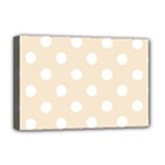 Polka Dots - White on Champagne Orange Deluxe Canvas 18  x 12  (Stretched)