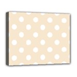 Polka Dots - White on Champagne Orange Deluxe Canvas 20  x 16  (Stretched)
