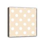 Polka Dots - White on Champagne Orange Mini Canvas 4  x 4  (Stretched)