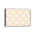 Polka Dots - White on Champagne Orange Mini Canvas 6  x 4  (Stretched)