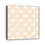 Polka Dots - White on Champagne Orange Mini Canvas 6  x 6  (Stretched)