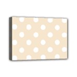 Polka Dots - White on Champagne Orange Mini Canvas 7  x 5  (Stretched)