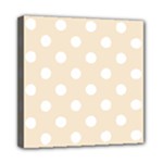 Polka Dots - White on Champagne Orange Mini Canvas 8  x 8  (Stretched)