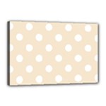 Polka Dots - White on Champagne Orange Canvas 18  x 12  (Stretched)