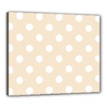 Polka Dots - White on Champagne Orange Canvas 24  x 20  (Stretched)