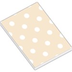 Polka Dots - White on Champagne Orange Large Memo Pads