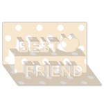 Polka Dots - White on Champagne Orange Best Friends 3D Greeting Card (8x4)