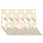 Polka Dots - White on Champagne Orange MOM 3D Greeting Card (8x4)