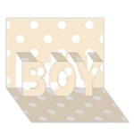 Polka Dots - White on Champagne Orange BOY 3D Greeting Card (7x5)