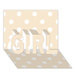 Polka Dots - White on Champagne Orange GIRL 3D Greeting Card (7x5)