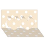 Polka Dots - White on Champagne Orange Twin Hearts 3D Greeting Card (8x4)