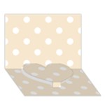 Polka Dots - White on Champagne Orange Heart Bottom 3D Greeting Card (7x5)