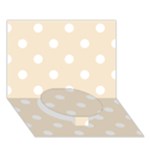 Polka Dots - White on Champagne Orange Circle Bottom 3D Greeting Card (7x5)