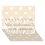 Polka Dots - White on Champagne Orange YOU ARE INVITED 3D Greeting Card (7x5)