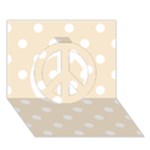 Polka Dots - White on Champagne Orange Peace Sign 3D Greeting Card (7x5)
