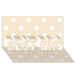 Polka Dots - White on Champagne Orange BEST BRO 3D Greeting Card (8x4)