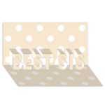 Polka Dots - White on Champagne Orange BEST SIS 3D Greeting Card (8x4)