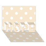 Polka Dots - White on Champagne Orange HOPE 3D Greeting Card (7x5)